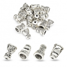 Конус Шапочки для Бусин, Металеві, Колір: Античне Срібло, Розмір: 10х7.5мм, Отвір 1.5мм, (5WB5635)