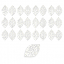 Кулон Лист, Залізні, Колір: Срібло, Розмір: 23.5х14х0.5мм, Отвір 1мм, (5WB5668)