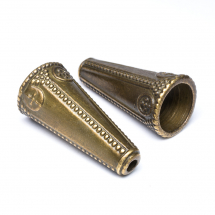 Конус Шапочки для Бусин, Металеві, Колір: Бронза, Розмір: 26х12х2мм, Отвір 2 ~ 10мм, (5WB5706)