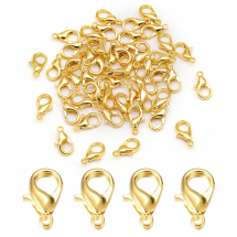Zapięcie Karabińczyk-Lobster, Metalowy Stop Cynku, Złoto, 10x6mm, 50szt (5WB5783)
