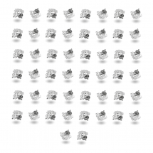 Шапочки для Бусин, Латунь, Квадратні, Колір: Платина, Розмір: 7х7х2.5мм, Отвір 1мм, (5WB5905)