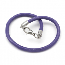 Основа для браслета, Натуральна Шкіра, Застібка Карабін, Колір: Фіолетовий, Розмір: 200х3мм, Карабін: Довжина 12мм, (5WB6242)