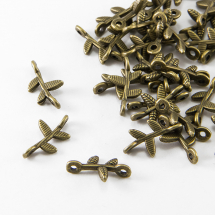 Zawieszka Łącznik Stop Metalu 17x9,5x3mm Otwór 1mm Kolor: Brąz 30szt (5WB6321)