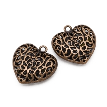 Zawieszka Stop Metalowy 35x34.5x11mm Otwór 3.5mm Kolor: Miedź 2szt (Q6WB641)