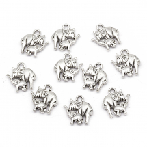 Zawieszka Stop Metalowy 16x15x2.5mm Otwór 2mm Kolor: Antyczne Srebro 10szt (5WB6451)