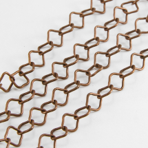 Ланцюг Якірне Плетіння, Залізо, Колір: Мідь, Ланка: 9х9мм, Товщина 1 мм, (5WB6524)