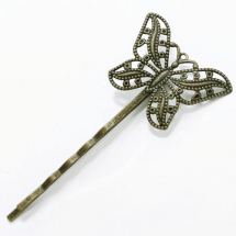 Baza Spinki do Włosów Mosiądz 65x30mm Kolor: Brązowy 5szt (5WB6701)