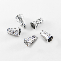 Конус Шапочки для Бусин, Металеві, Колір: Античне Срібло, Розмір: 10х7мм, Отвір 2мм, (5WB6814)