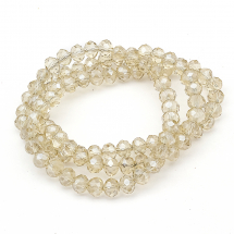 Koraliki Szklane Sztuczny Kryształ, Fasetowany 6x4mm 92szt/36cm/sznur (5WB6839)