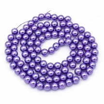 Perła Szkło, Błyszczące 8mm 110szt/88cm/sznur (5WB6892)