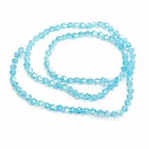 Koraliki Szklane Galwanizacja Fasetowane, 4x4mm 87szt/33.5cm/sznur (5WB7097)