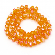 Koraliki Szklane Galwanizacja Fasetowane 8x5mm 70szt/42cm/sznur (5WB7655)