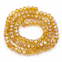 Koraliki Szklane Galwanizacja Fasetowane 6x4mm 100szt/46cm/sznur (5WB7740)