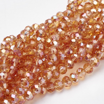 Koraliki Szklane Galwanizacja Fasetowane 6x4mm 100szt/46cm/sznur (5WB7919)