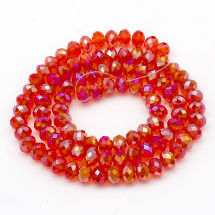 Koraliki Szklane Galwanizacja Fasetowane 6x4mm 100szt/46cm/sznur (5WB7920)