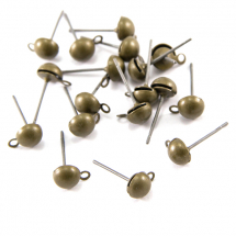 Podstawki dla Puset z Oczkiem Mosiądz  12x6mm Otwór 1mm Kolor: Brązowy 20szt (3WB1815)