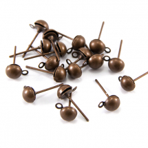 Podstawy dla Puset z Oczkiem Mosiądz 12x6mm Otwór 1mm Kolor: Miedź 20szt (3WB1818)