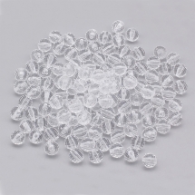 Намистини Акрилові Прозорі, Грановані, Круглі, Колір: Безбарвний, Діаметр: 8мм, Отвір 1.5мм, близько 160шт/50г, (3WB2004)