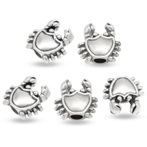 Шарми Євронамистини, Метал Тибетського Стилю, Краб, Колір: Античне Срібло, Розмір: 17х17х7мм, Отвір 4мм, (3WB2068)
