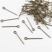 Піни з колечком, Залізні, Колір: Бронза, Розмір: 30х0.7мм, Отв-тя 2 мм, 50г / близько 400шт (Q6WB875)