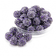 Koraliki z Kryształkami Klasa A, z gliny polimerowej, Okrągły, Szambala, Kolor: Tanzania, Rozmiar: Średnica 10mm, Otwór 1.8-2mm (3WB2902)