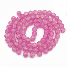 Koraliki Szklane Crackle 10mm 80szt/80cm/sznur (3WB2903)