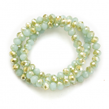 Koraliki Szklane Galwanizacja Fasetowane 6x4mm 100szt/40cm/sznur (3WB2904)