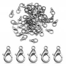Zapięcie Karabińczyk-Lobster, Stop Cynku, Gunmetal, 14х8mm, Otwór 2mm, 50 szt (5WB3744)