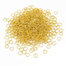 Колечка Подвійні, Залізні, Колір: Золото, Розмір: 7х1.4мм, Внутрішній Діаметр 6.3мм, 50г / близько 380шт, (3WB2992)