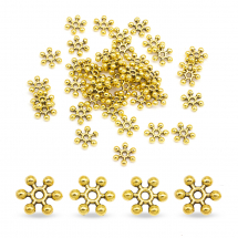Намистини-Розділювачі Сплав Квітка Тібетський Стиль, Античне Золото, 8.5х2.5мм, Отвір 1.5мм, (3WB3008)