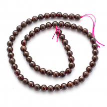 Koraliki Kamień Naturalny Granat, Klasa B, Kulki, 6mm, 64szt/38cm/sznur (3WB3735)