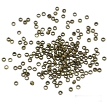 Koraliki Zaciskowe, Stopery, Mosiądz, Kolor: Bronze, 2x1.2mm, 395szt/5g (Q6WB589)