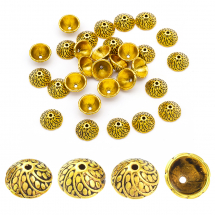 Шапочки для Бусин Металеві, Конус, Колір: Античне Золото, Розмір: 11х5мм, Отвір 1мм, (3WB5525)