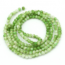 Koraliki Szklane Malowany Marmur, 4mm 200szt/80cm/sznur (3WB5791)