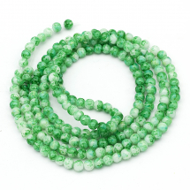 Koraliki Szklane Malowany Marmur, 4mm 200szt/80cm/sznur (3WB5794)