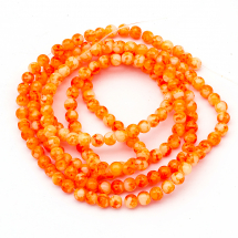 Koraliki Szklane Malowany Marmur, 4mm 200szt/80cm/sznur (3WB5796)