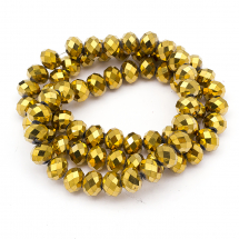 Koraliki Szklane Galwanizacja Fasetowane, 10x7mm 72szt/50cm/sznur (3WB5869)