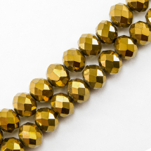 Koraliki Szklane Galwanizacja Fasetowane, 8x6mm 72szt/42cm/sznur (3WB5868)