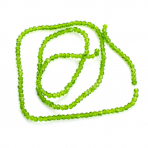 Koraliki Imitacja Austriackiego Kryształu, Szklany Bicone Fasetowany, Limonkowy, 2x3mm, ok.190szt/40cm/nić (3WB5873)