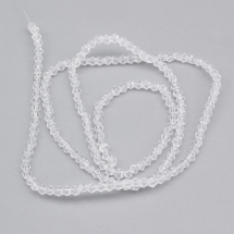 Koraliki Imitacja Austriackiego Kryształu, Szklo, Fasetowane Bicone, Bezbarwne, 2x3mm, około 140szt/40cm/nić (3WB5877)