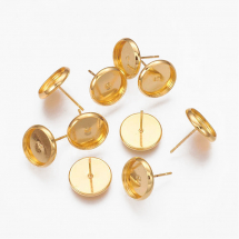 Podstawy dla Puset Cabochon Mosiądz 12x16mm Szpilka 1mm Średnica Wewnętrzna 14mm Kolor: Złoty 10szt (3WB5899)