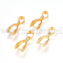 Тримач для Кулонів та Підвісок Латунні, Золото, 14x7х6мм, Отвір 4х6мм, (2WB10170)