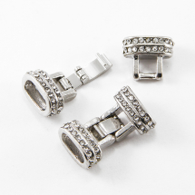 Zapięcie Klips z Kryształkami 25х14х8mm Otwór 10х5mm Kolor: Platynowy 1szt (2WB10187)