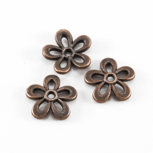 Nakładki na Koraliki Stop Metalowy 11,5x2,5mm Kolor: Miedź 20szt/opakowanie (2WB10056)