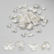 Nakładki na Koraliki Żelazo 13x4mm Kolor: Srebrny 100szt/opakowanie (2WB10092)