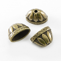 Конус Шапочки для Бусин, Металеві, Колір: Бронза, Розмір: 14х20х12мм, Отвір 2.5мм, (2WB10094)