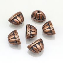 Конус Шапочки для Бусин, Металеві, Колір: Мідь, Розмір: 14х20х12мм, Отвір 2.5мм, (2WB10095)