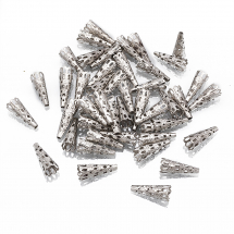 Конус Шапочки для Бусин, Залізні, Колір: Платина, Розмір: 9х22мм, Отвір 3мм, (2WB10099)