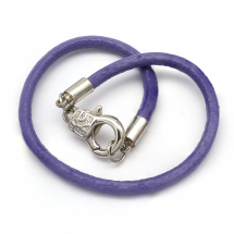 Основа для браслета, Натуральна Шкіра, Застібка Карабін, Колір: Синій, Розмір: 203х3мм, Карабін: 17х11мм, (2WB10188)