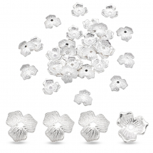 Шапочки для Бусин Металеві, Трикутні, Колір: Срібло, Розмір: 11х2.5мм, Отвір 1.5мм, (2WB10384)